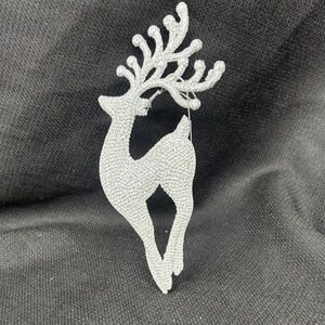 Silver glitter Reindeer Ornaments